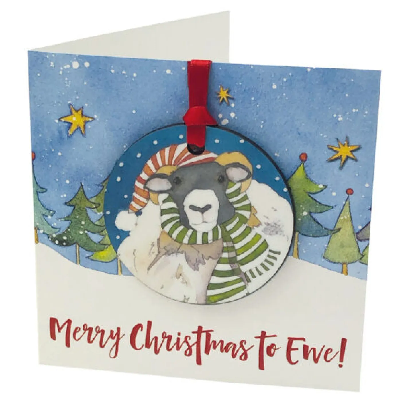 Emma Ball Sheep Melamine Bauble Card