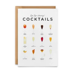 Everlong Print Co. Sip Sip Hooray! Cocktails Card