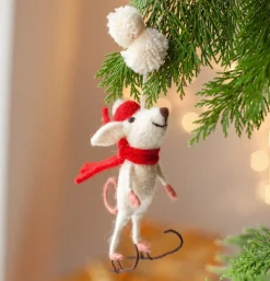 Sew Heart Felt Skater Mouse Felt Christmas Decoration
