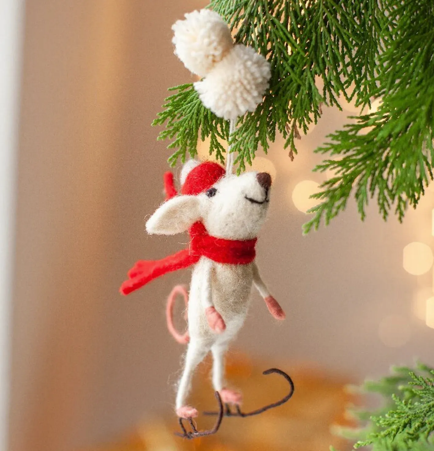 Sew Heart Felt Skater Mouse Felt Christmas Decoration