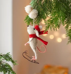 Sew Heart Felt Skater Mouse Felt Christmas Decoration