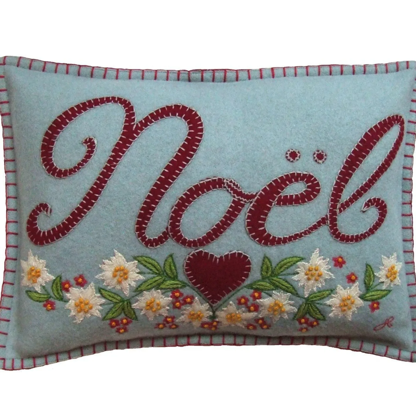 Jan Constantine Small Alpine Noel Pillow - Duck Egg Blue