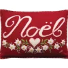 Jan Constantine Small Alpine Noel Pillow - Red/Cream
