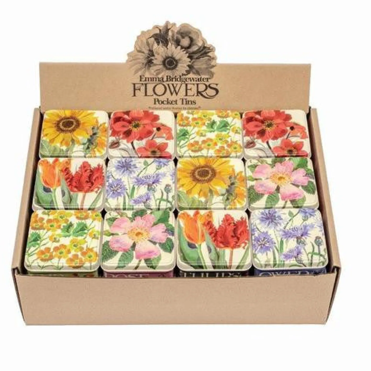 Emma Bridgewater Small Square Flower Tins