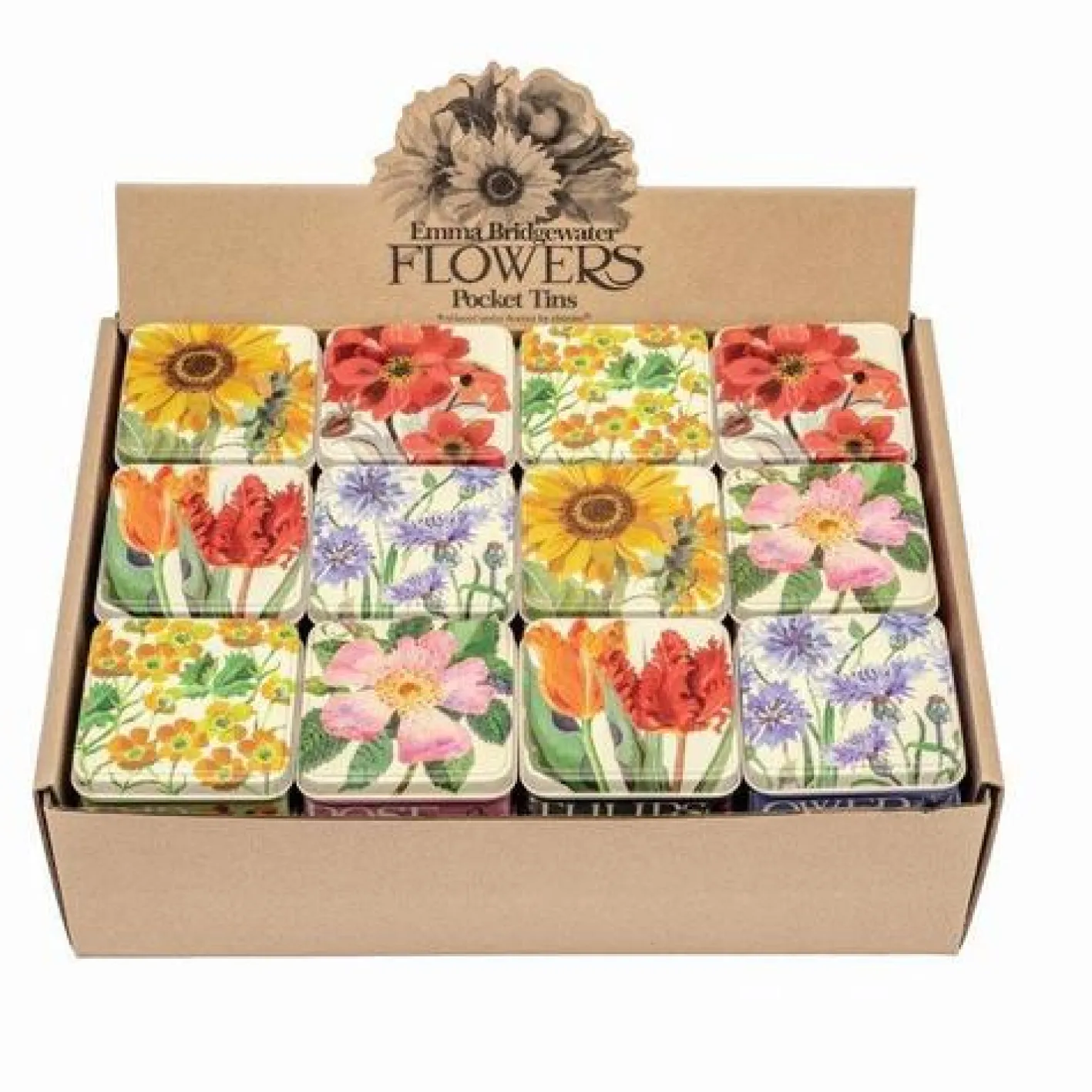 Emma Bridgewater Small Square Flower Tins