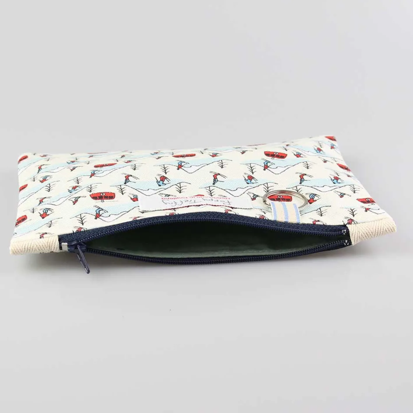 Poppy Treffry Snowy Mountain Flat Zip Purse with Keyring