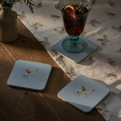 Sophie Allport Snowy Owls Coasters- Set of 4