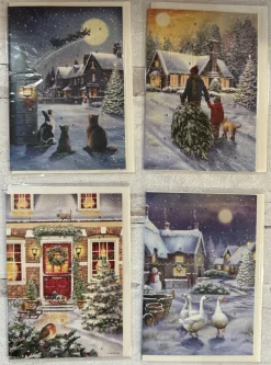 Alison Gardiner Snowy Village Advent Calendar Card