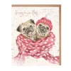 Wrendale Designs 'Snug As A Pug' Christmas Greeting Card
