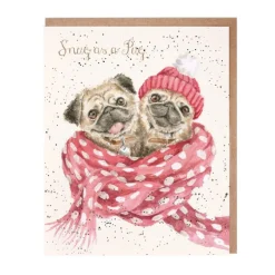 Wrendale Designs 'Snug As A Pug' Christmas Greeting Card