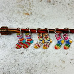 Emma Ball Socks Set of 6 Stitch Markers in a Pocket Tin