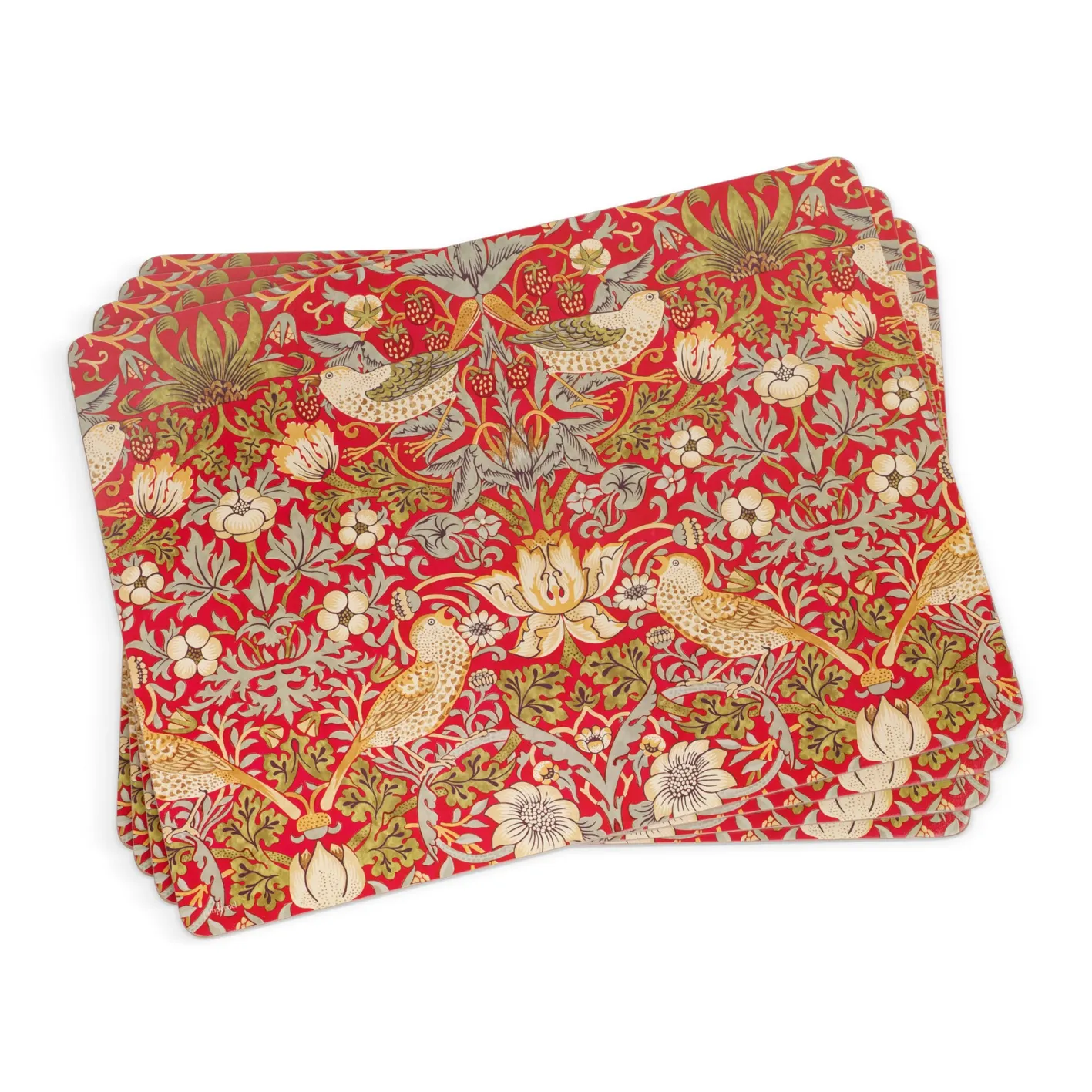 Spode Morris and Co Strawberry Thief Red Placemats - Set of 4