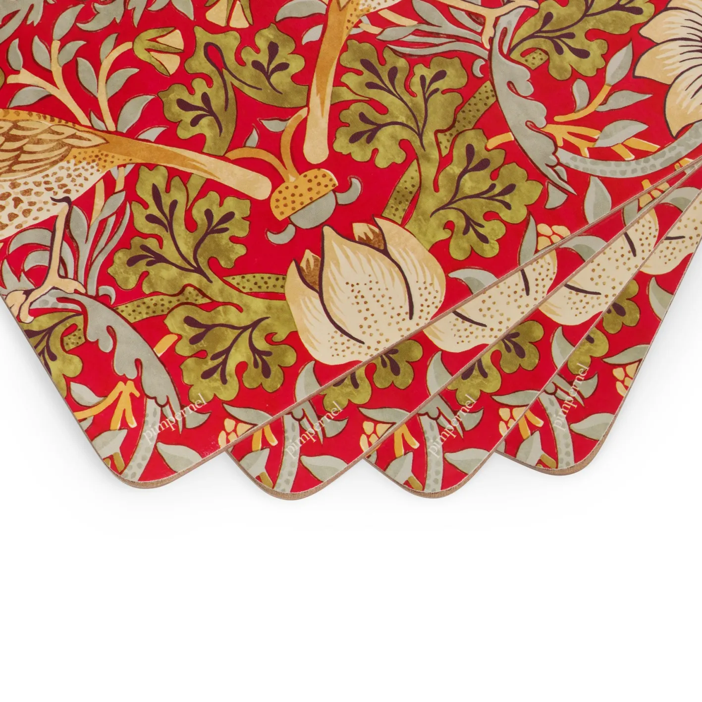 Spode Morris and Co Strawberry Thief Red Placemats - Set of 4