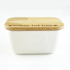 Selbrae Spread the Love Ceramic White Butter Dish