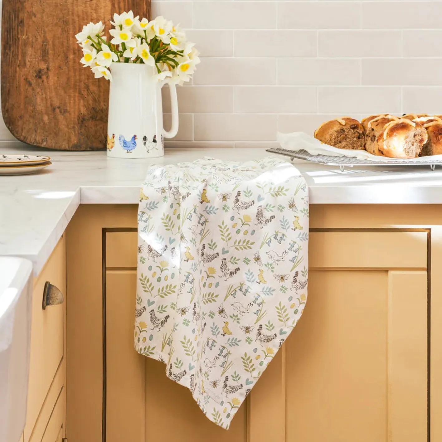 Sophie Allport Spring Chickens Tea Towel