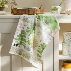 Sophie Allport Spring Cottage Scene Tea Towel