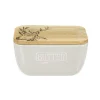 Selbrae Stag Ceramic White Butter Dish