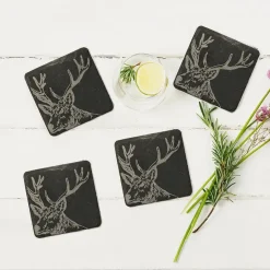 Selbrae Stag - Set of 4 Slate Coasters