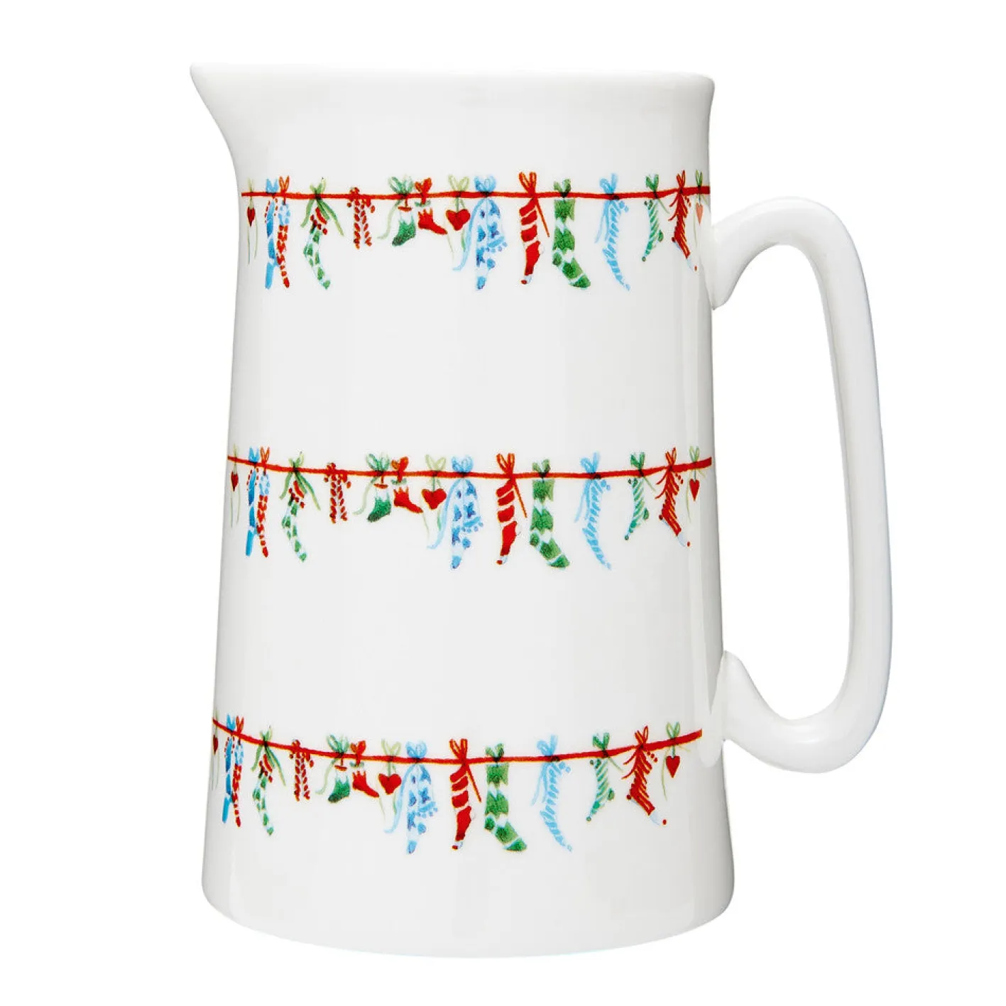 Jane Abbott Designs Stockings Bone China Large Jug