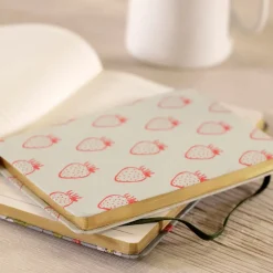 Sophie Allport Strawberries B6 Fabric Notebook