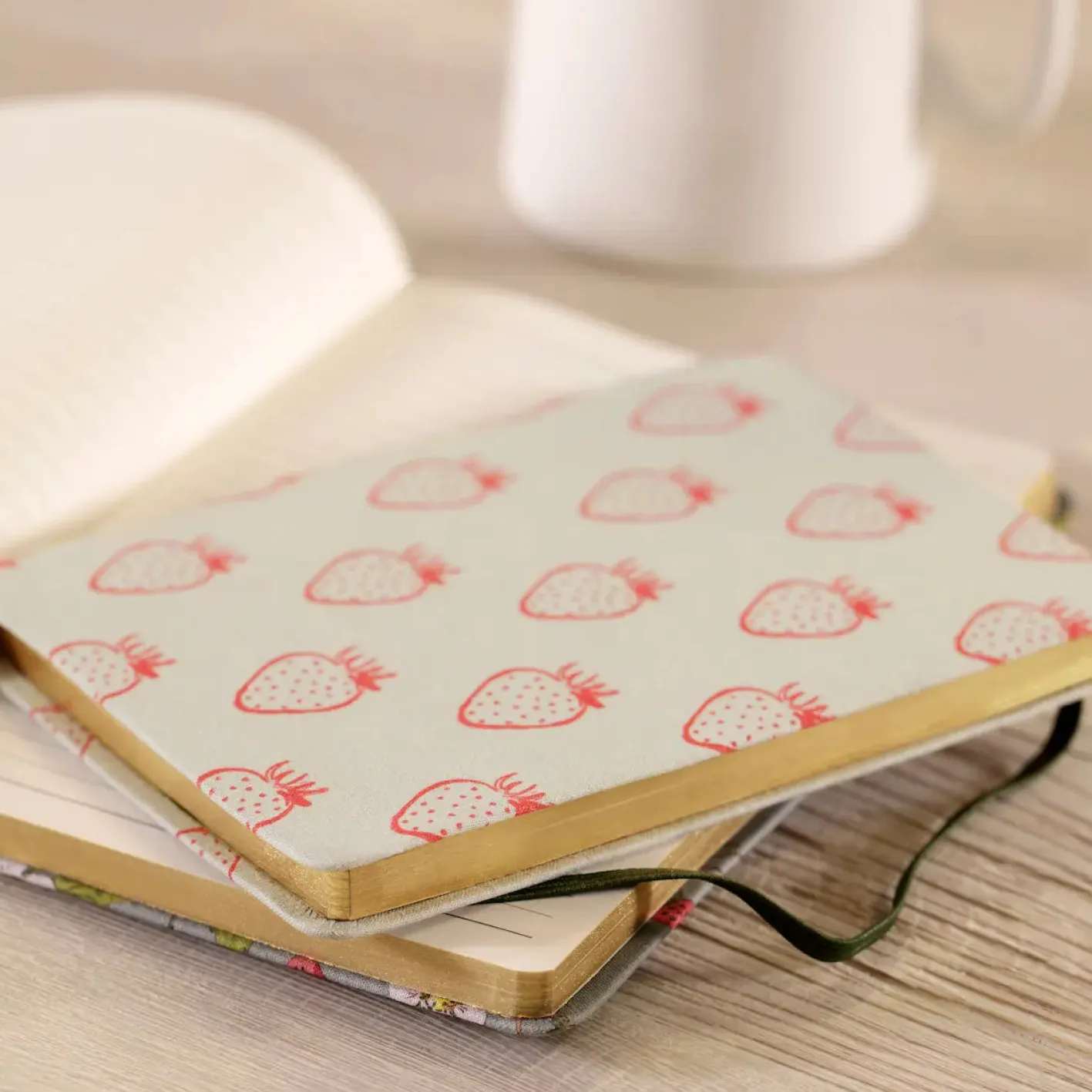Sophie Allport Strawberries B6 Fabric Notebook