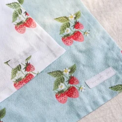 Sophie Allport Strawberries Blue & White Set of 2 Tea Towels by