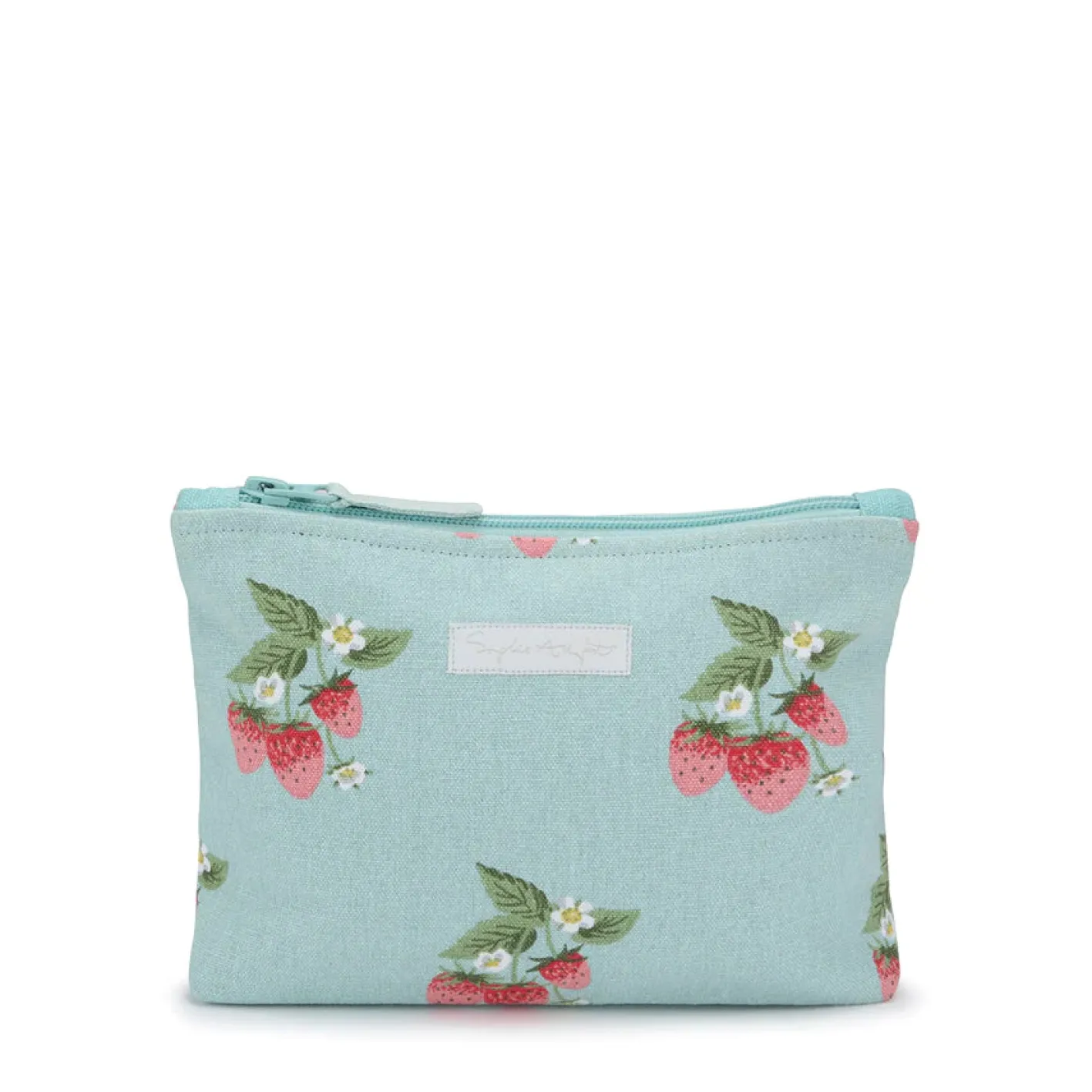Sophie Allport Strawberries Blue Large Canvas Wash Bag