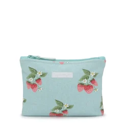 Sophie Allport Strawberries Blue Makeup Bag
