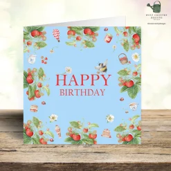 West Country Designs Strawberry Bee Birthday Card
