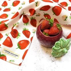 Corinne Alexander Strawberry Tea Towel by