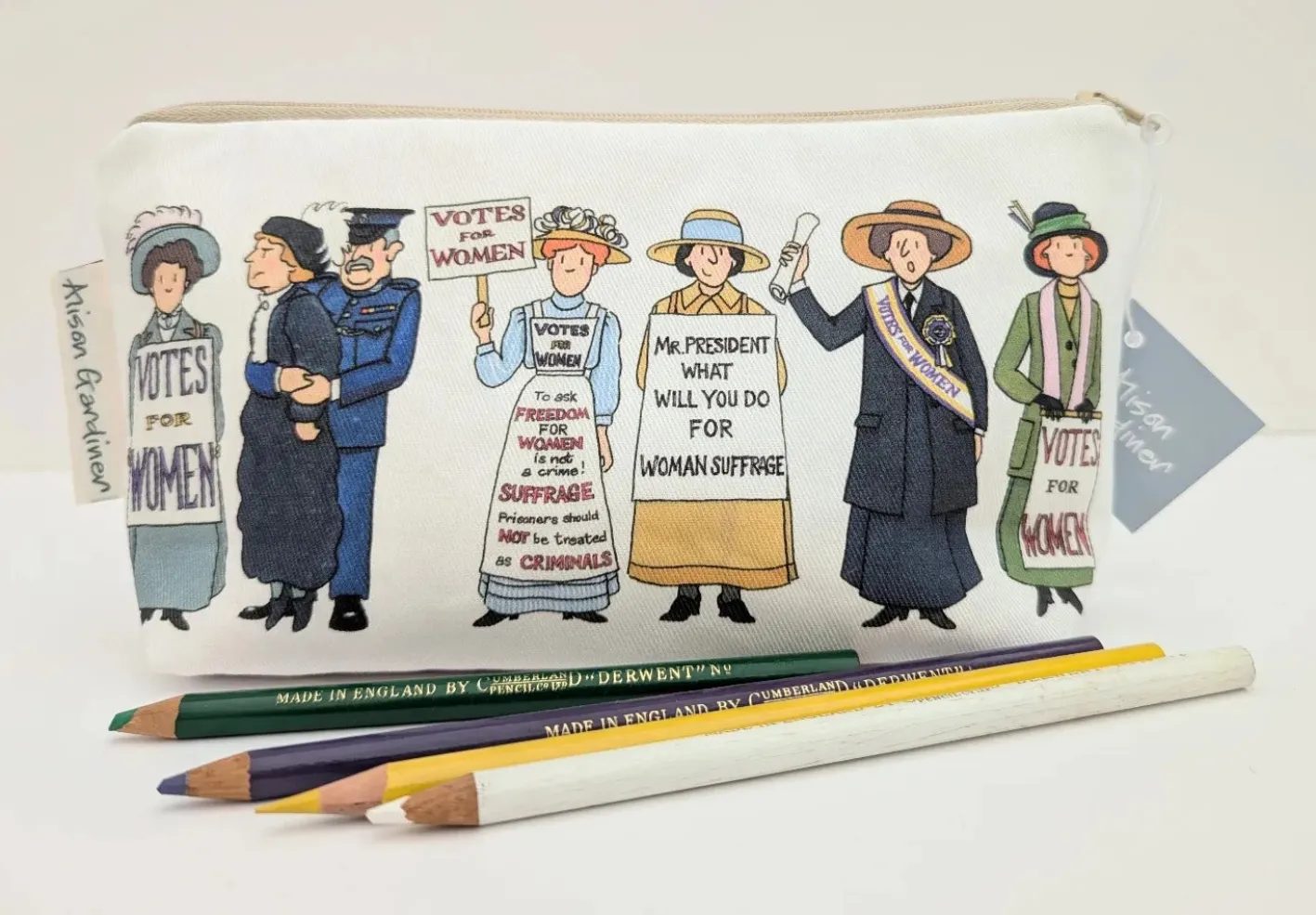 Alison Gardiner Suffragettes Cosmetic Bag/Pencil Case