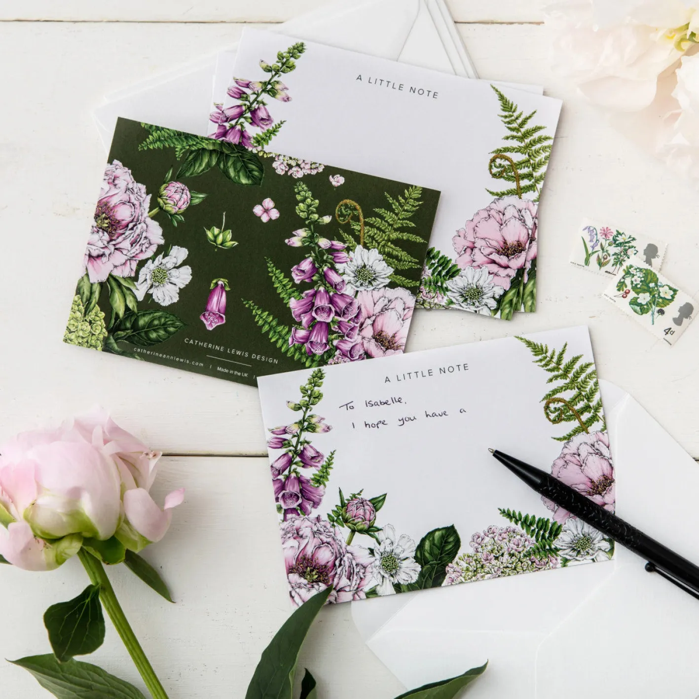 Catherine Lewis Summer Garden Note Cards - Pack of 6