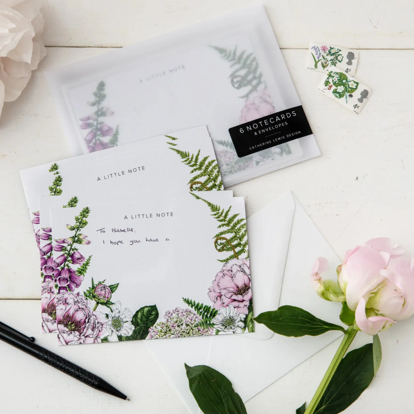 Catherine Lewis Summer Garden Note Cards - Pack of 6