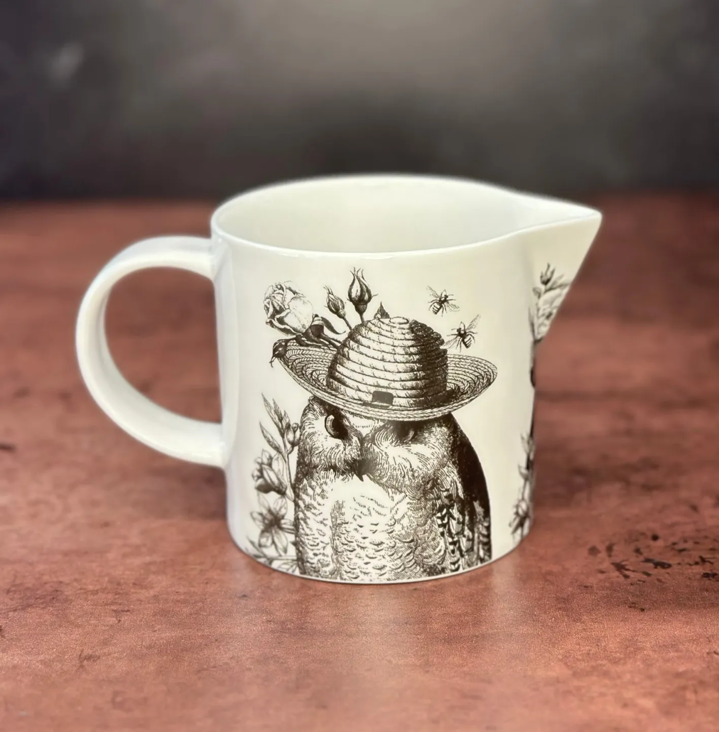 Repeat Repeat Sunday Best Owls Bone China Jug- White