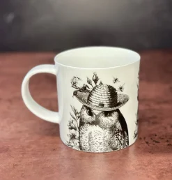 Repeat Repeat Sunday Best Owls Bone China Mug - White