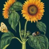 Madame Treacle Sunflower Greetings Card
