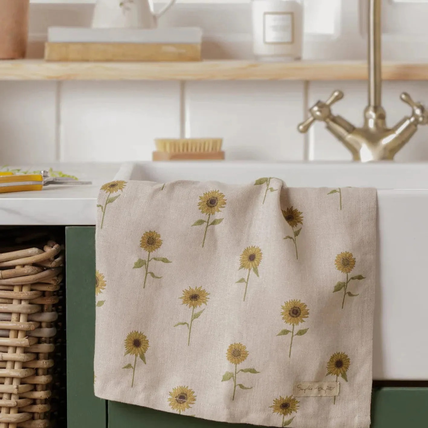 Sophie Allport Sunflowers Linen Tea Towel