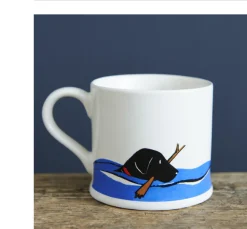 Sweet William Swimming Black Labrador Mug Boxed