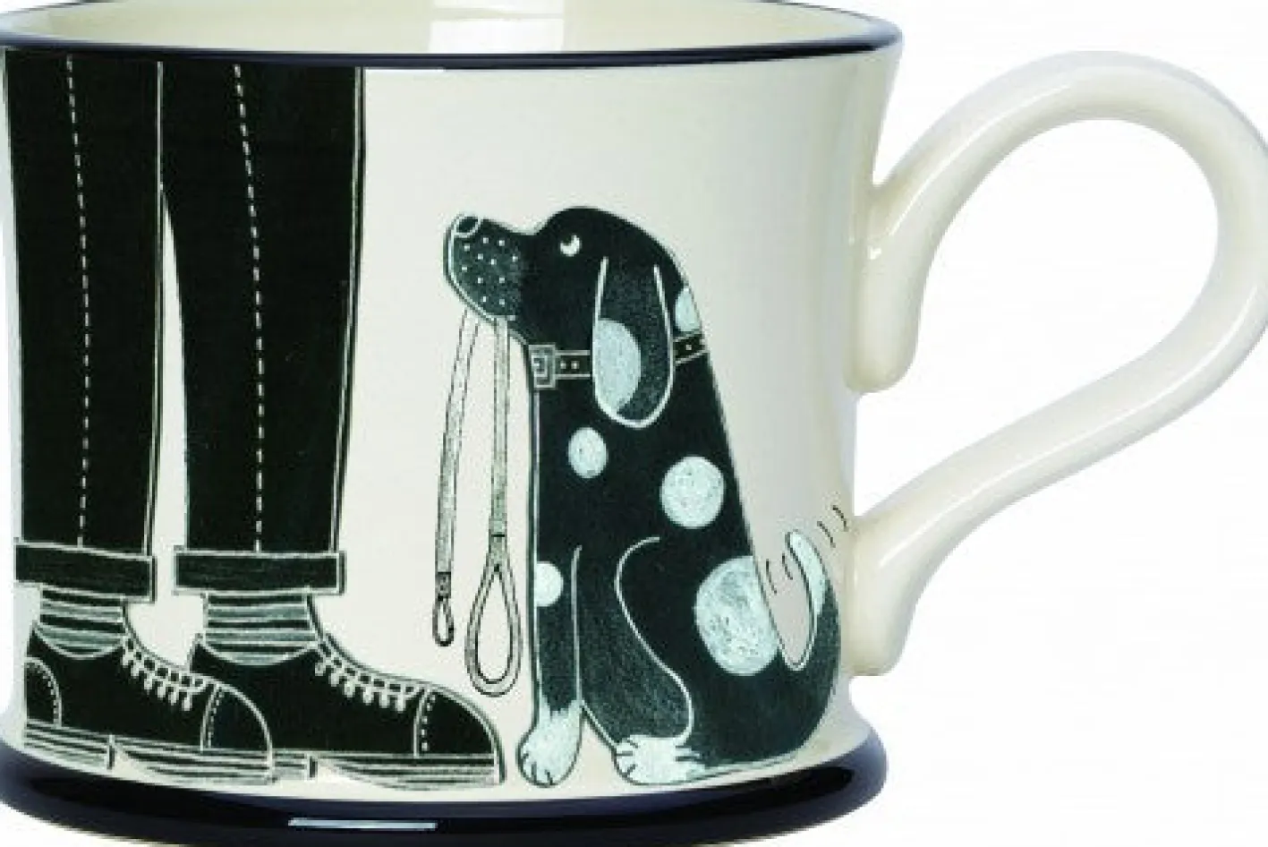 Moorland Pottery Take the Leash - It's A Dog's Life Mug by