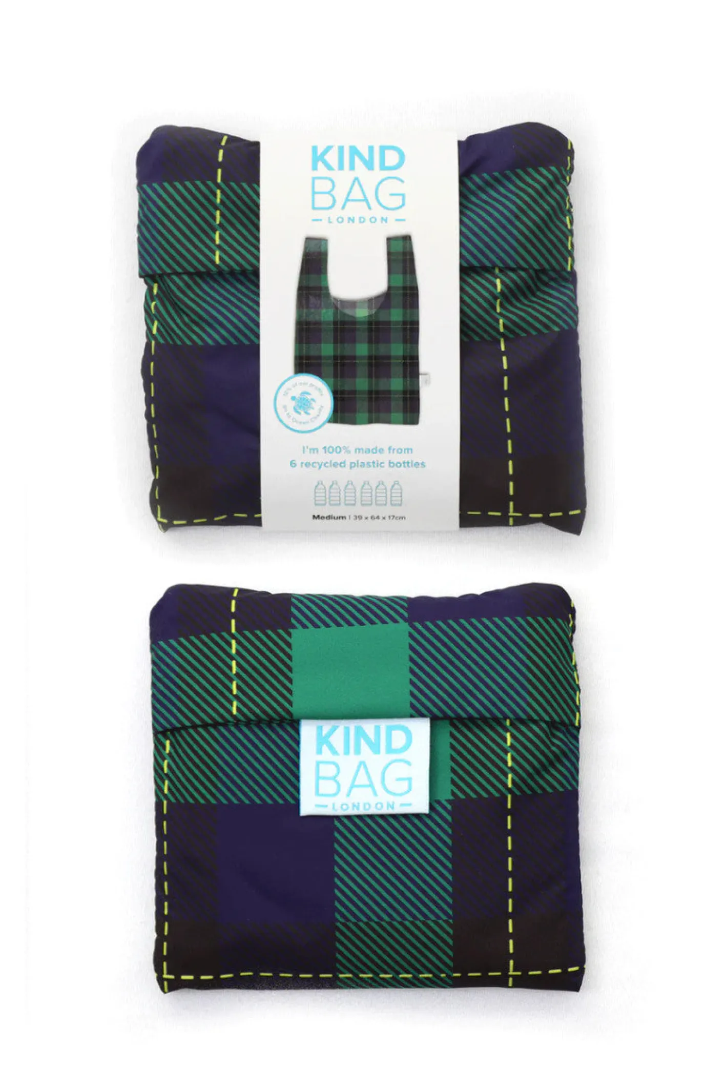 Kind Bag London Tartan Medium Reusable Bag