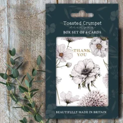 Toasted Crumpet Thank You (Blanc on White) Set of 6 Notecards