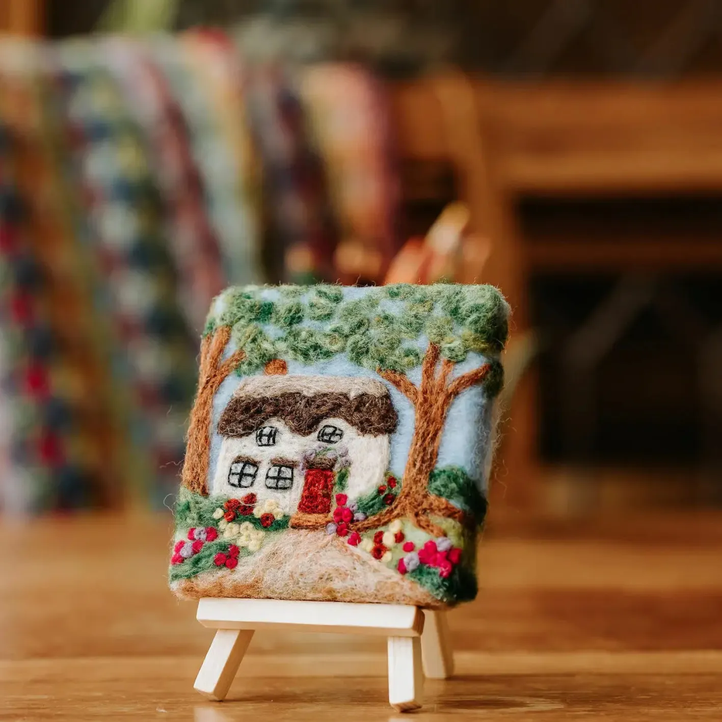 The Crafty Kit Co. Thatched Cottage Paint with Wool Needle Felting Kit