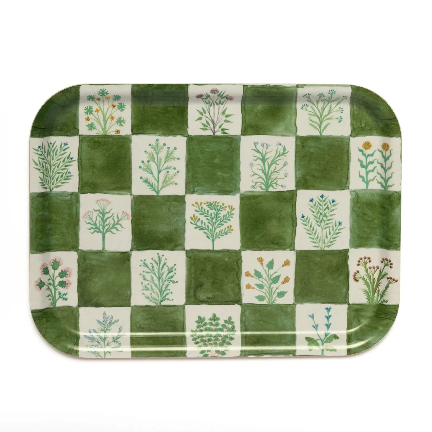 Roomytown 15th Century Illustrated Herbs Birchwood Tray