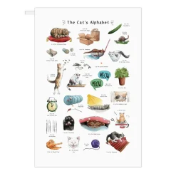 Yeti The Cat's Alphabet Tea Towel