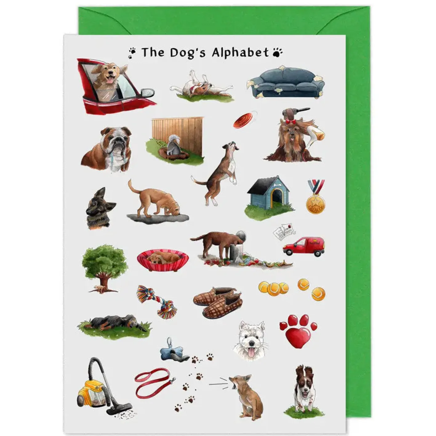 Yeti The Dog's Alphabet Greeting Card