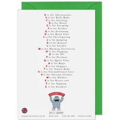 Yeti The Dog's Alphabet Greeting Card