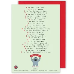Yeti The Gardener's Alphabet Greeting Card