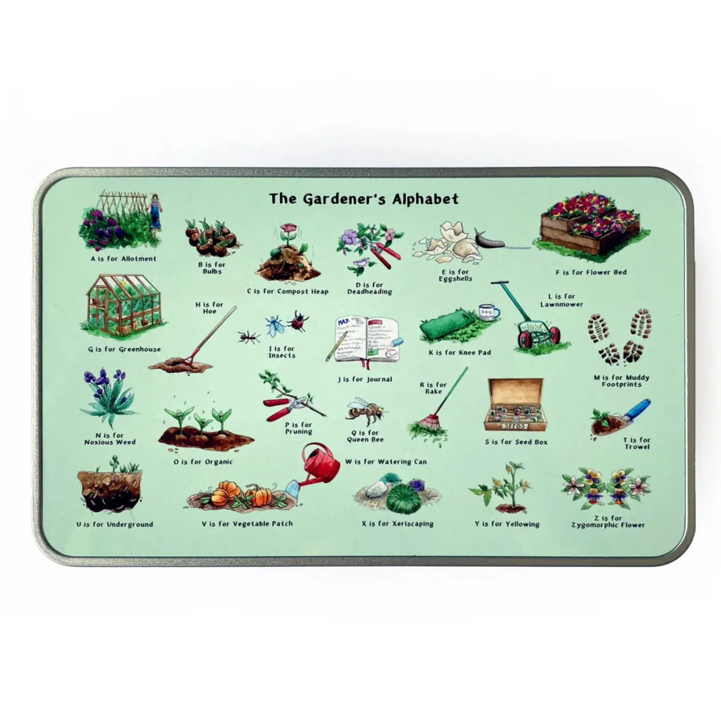 Yeti The Gardener's Alphabet Storage Tin