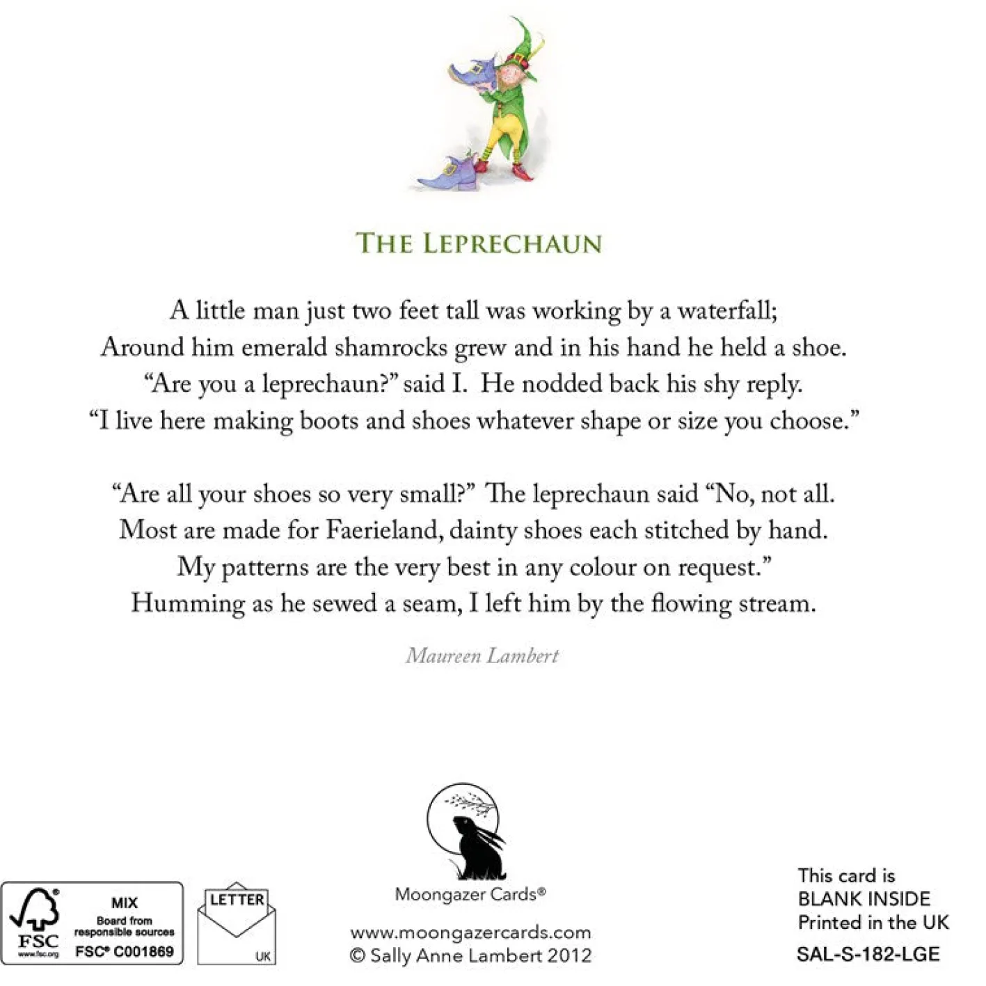 Moongazer Cards The Leprechaun Greeting Card
