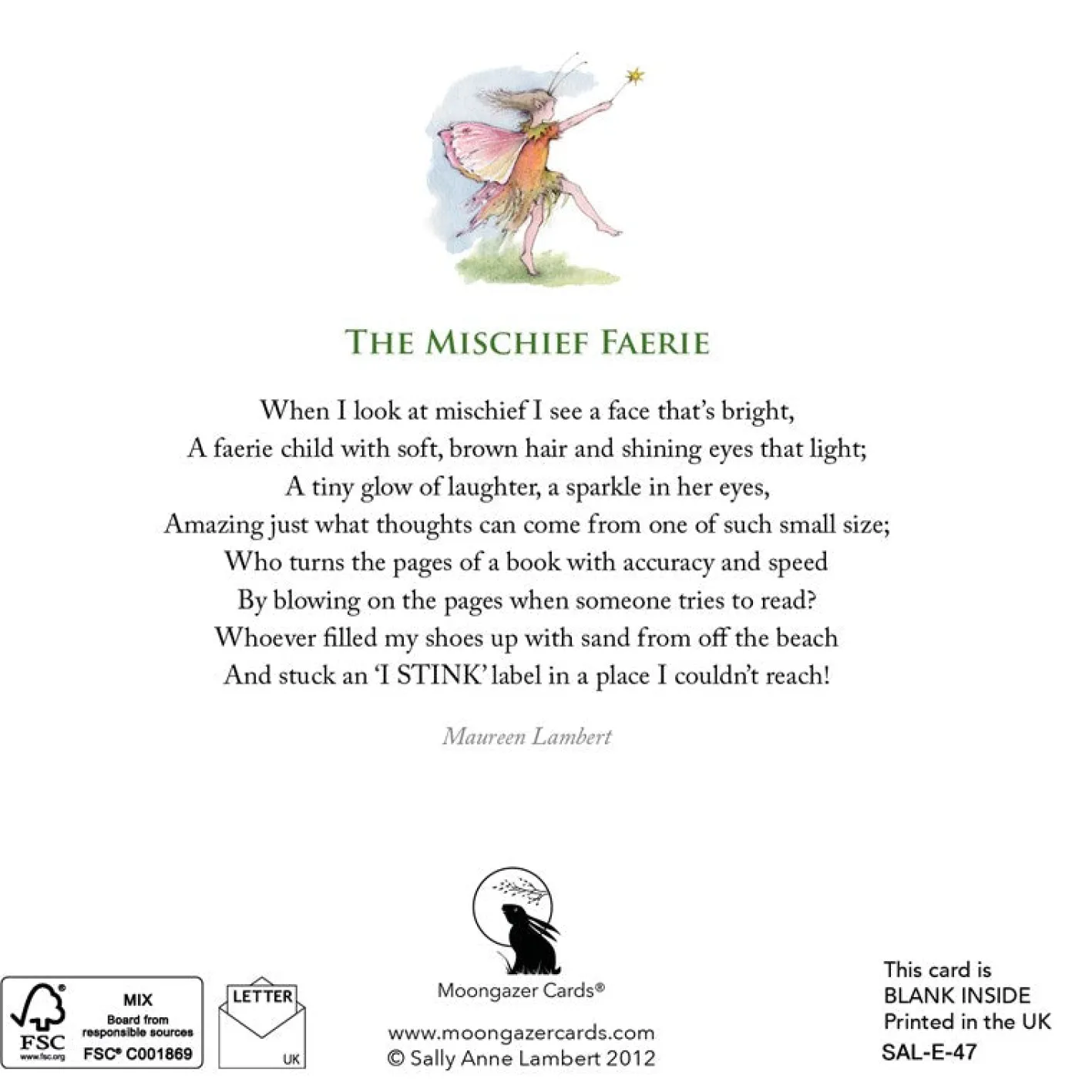 Moongazer Cards The Mischief Faerie Greeting Card